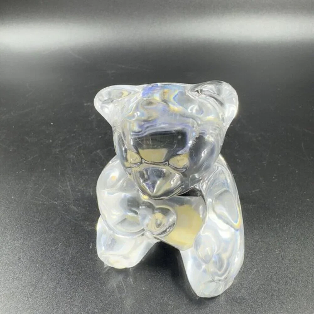 Vintage Jonal Clear Crystal‎ Glass Teddy Bear Figurine Paperweight Germany VTG